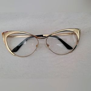 Gold Frame Cat Eyeglasses Voogueme OS